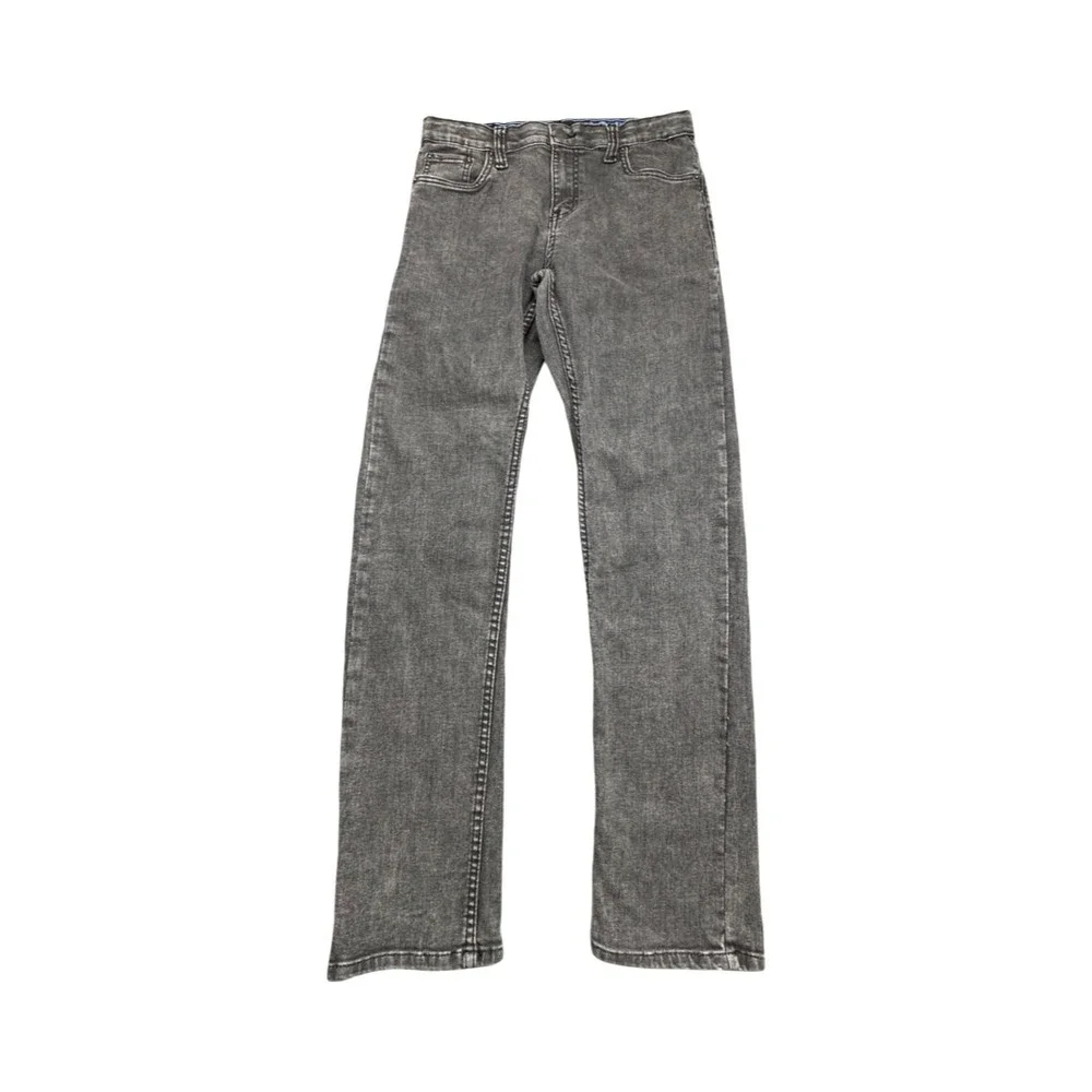 Levi's Jeans Boys 16 Reg Grey 502 Regular Taper Acid Wash Adjustable Waist Denim